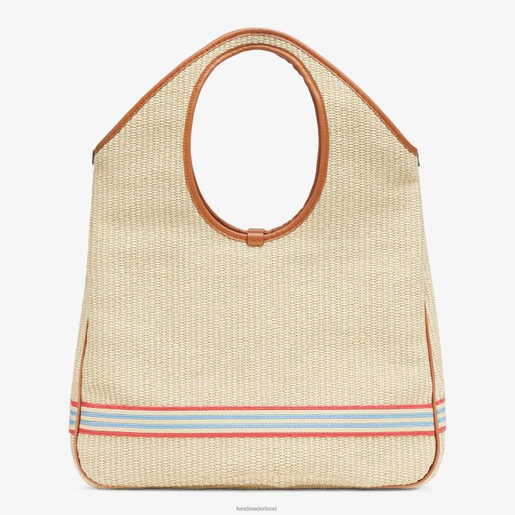 vrouwen accessoires Fendi 0J62L596 shopper van natuurlijk stro beige