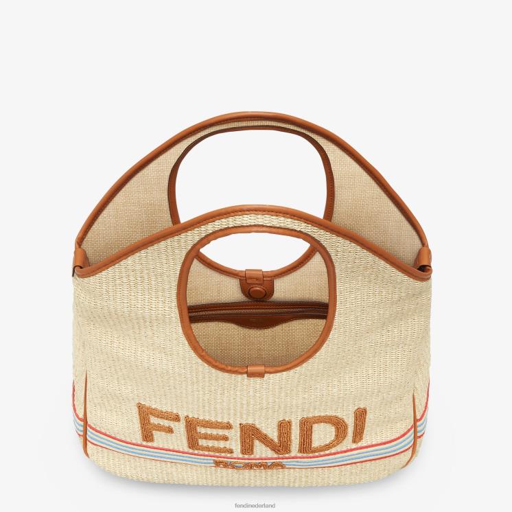 vrouwen accessoires Fendi 0J62L596 shopper van natuurlijk stro beige