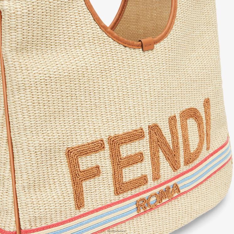 vrouwen accessoires Fendi 0J62L596 shopper van natuurlijk stro beige
