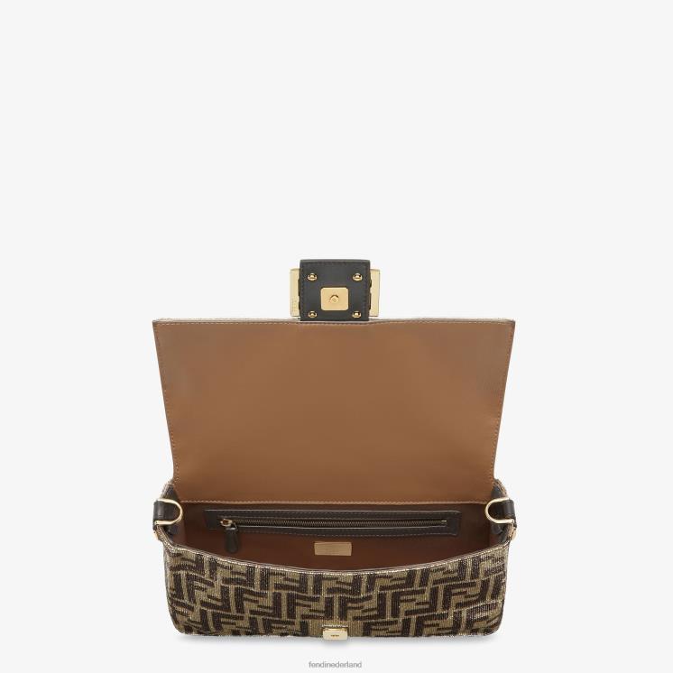 vrouwen accessoires Fendi 0J62L617 Tas met kralen en tweekleurig ff-motief bruin