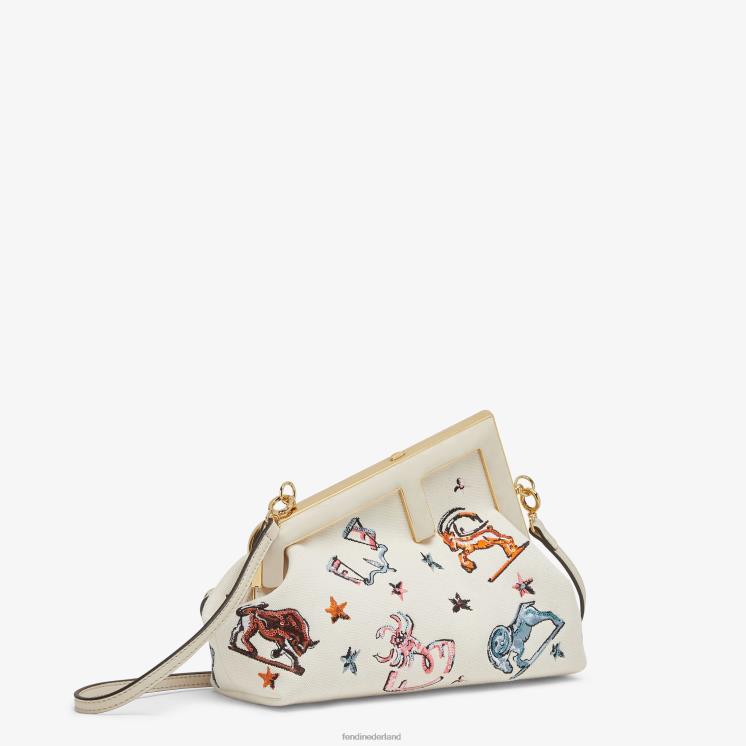 vrouwen accessoires Fendi 0J62L633 canvas tas met astrologieborduurwerk veelkleurig