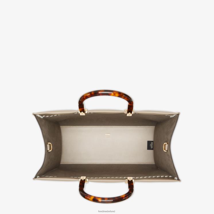 vrouwen accessoires Fendi 0J62L652 duifleren shopper met contrasterende draad veelkleurig