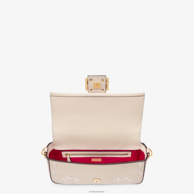 vrouwen accessoires Fendi 0J62L653 Camellia leren tas met bloemenborduursel roze