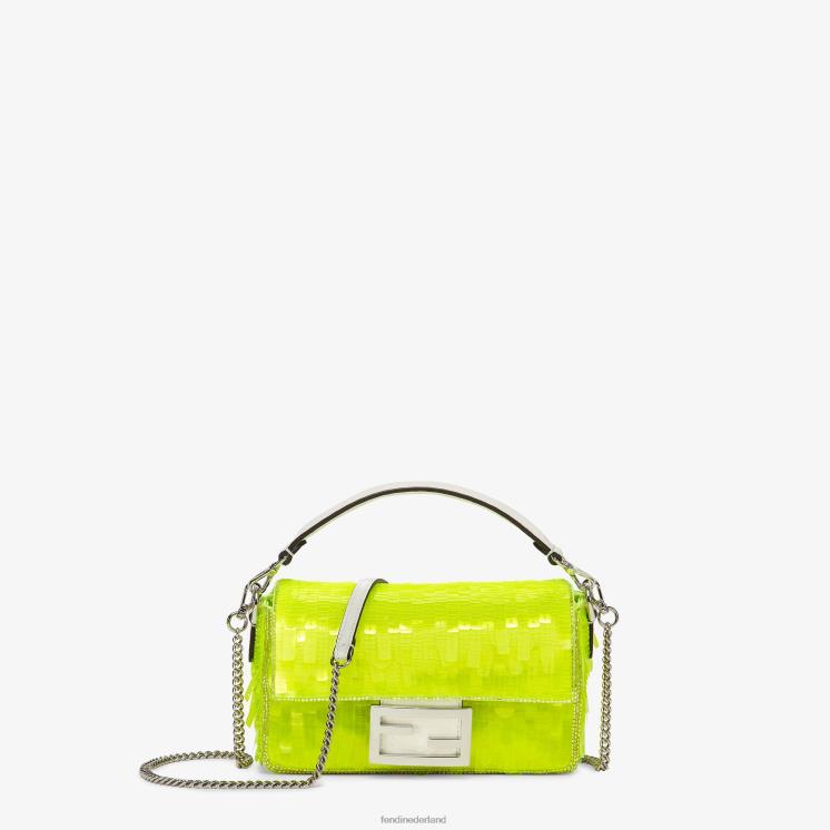 vrouwen accessoires Fendi 0J62L663 Tas van elaphe en neon met pailletten geel