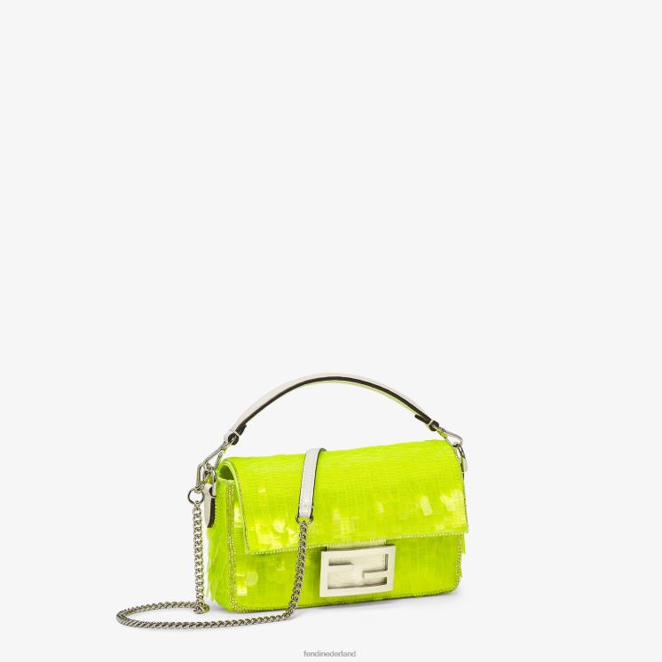 vrouwen accessoires Fendi 0J62L663 Tas van elaphe en neon met pailletten geel