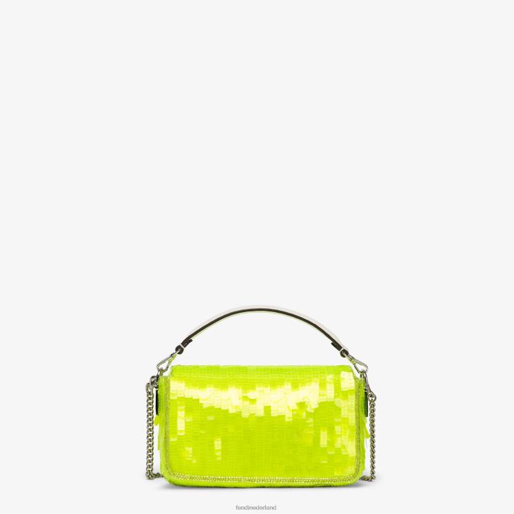 vrouwen accessoires Fendi 0J62L663 Tas van elaphe en neon met pailletten geel