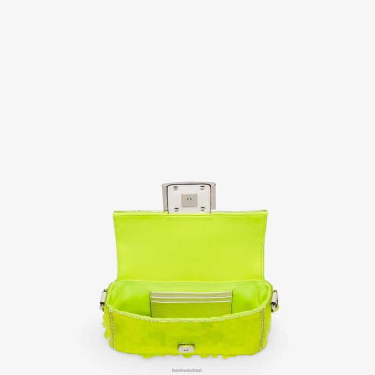 vrouwen accessoires Fendi 0J62L663 Tas van elaphe en neon met pailletten geel
