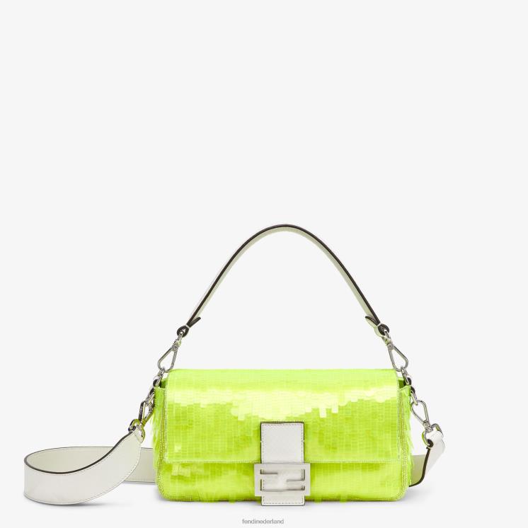 vrouwen accessoires Fendi 0J62L666 Tas van elaphe en neon met pailletten geel