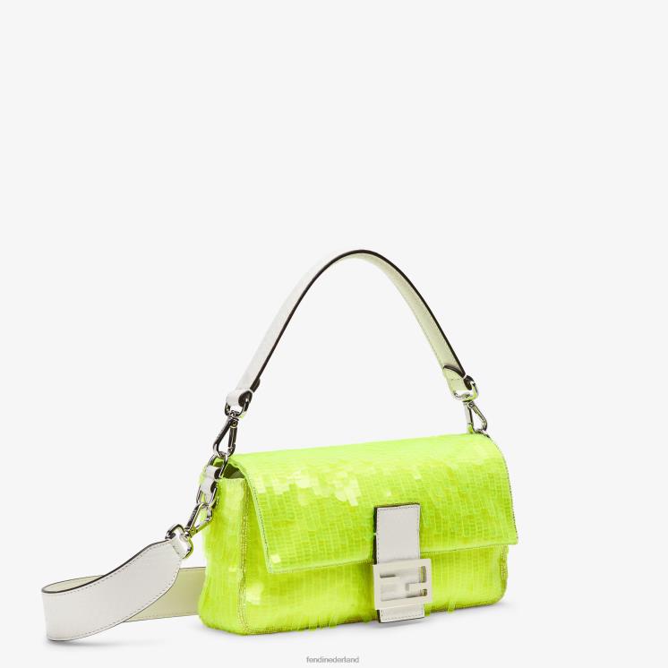 vrouwen accessoires Fendi 0J62L666 Tas van elaphe en neon met pailletten geel