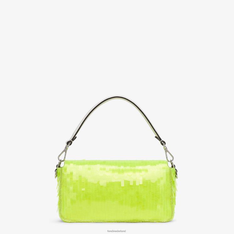 vrouwen accessoires Fendi 0J62L666 Tas van elaphe en neon met pailletten geel