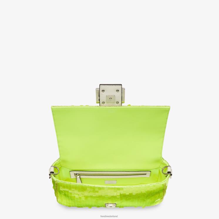 vrouwen accessoires Fendi 0J62L666 Tas van elaphe en neon met pailletten geel
