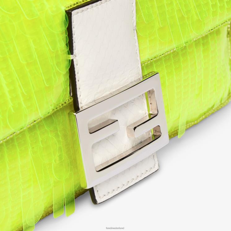 vrouwen accessoires Fendi 0J62L666 Tas van elaphe en neon met pailletten geel