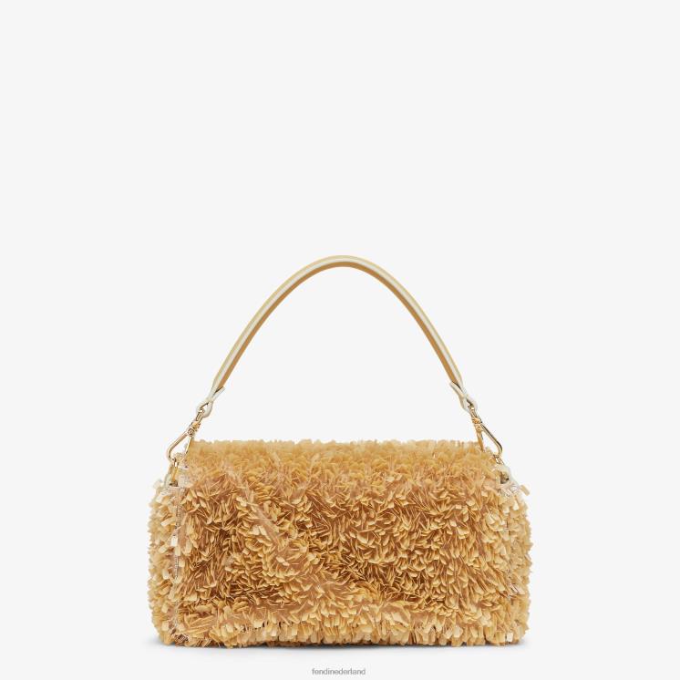 vrouwen accessoires Fendi 0J62L672 Tas van zandleer en pailletten beige