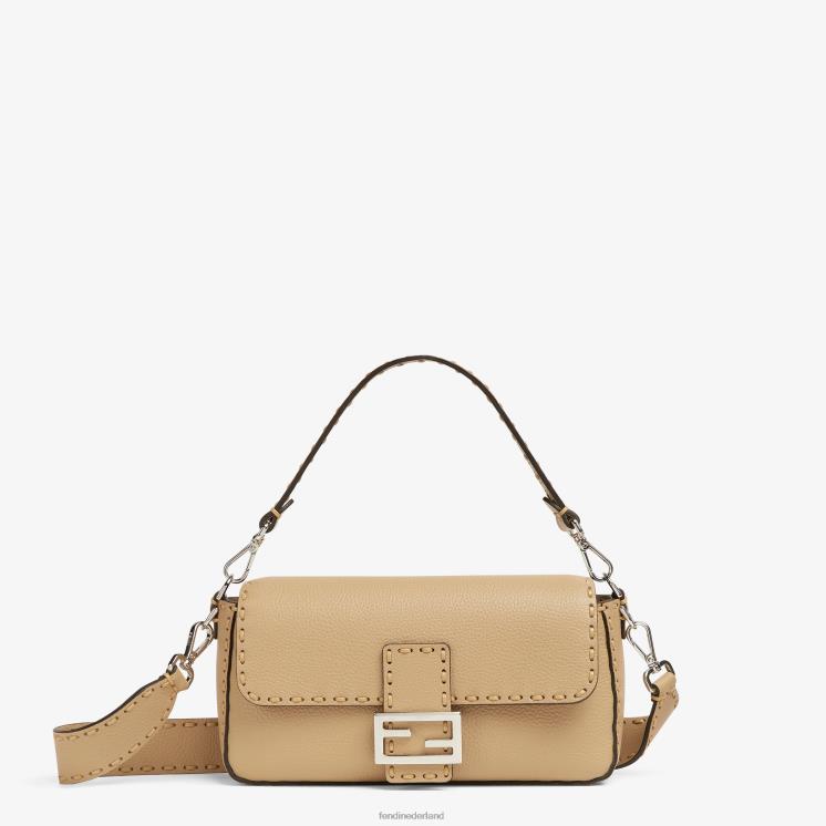vrouwen accessoires Fendi 0J62L693 Selleria tas met extra grote stiksels beige