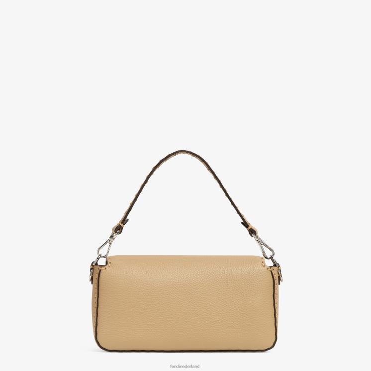 vrouwen accessoires Fendi 0J62L693 Selleria tas met extra grote stiksels beige