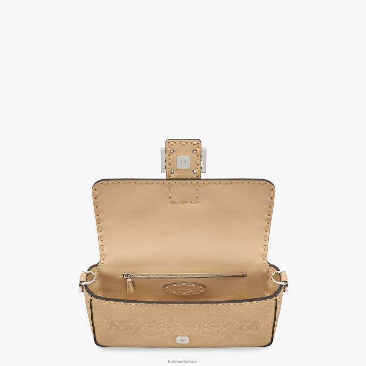 vrouwen accessoires Fendi 0J62L693 Selleria tas met extra grote stiksels beige