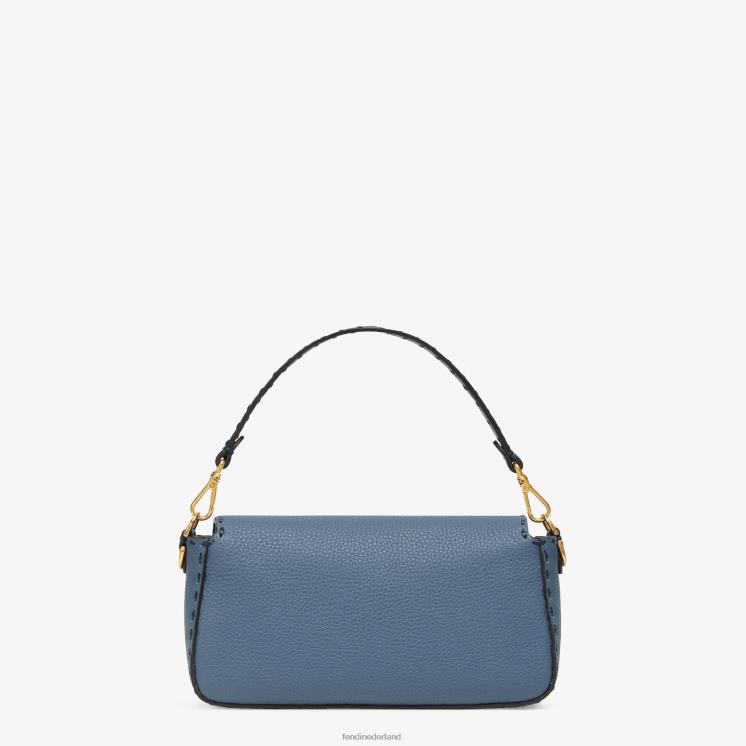 vrouwen accessoires Fendi 0J62L697 Selleria tas met extra grote stiksels blauw