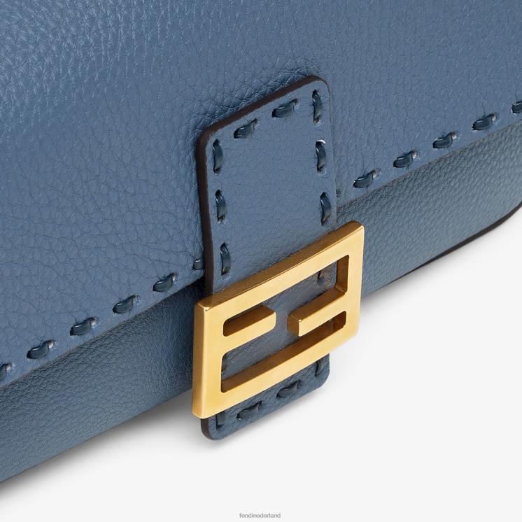 vrouwen accessoires Fendi 0J62L697 Selleria tas met extra grote stiksels blauw