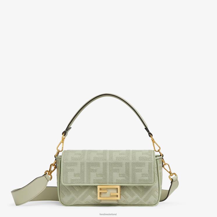 vrouwen accessoires Fendi 0J62L706 canvas tas met ff borduursel groente