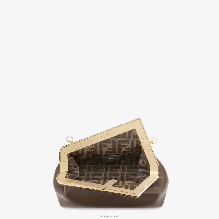 vrouwen accessoires Fendi 0J62L765 tas van leer en python bruin