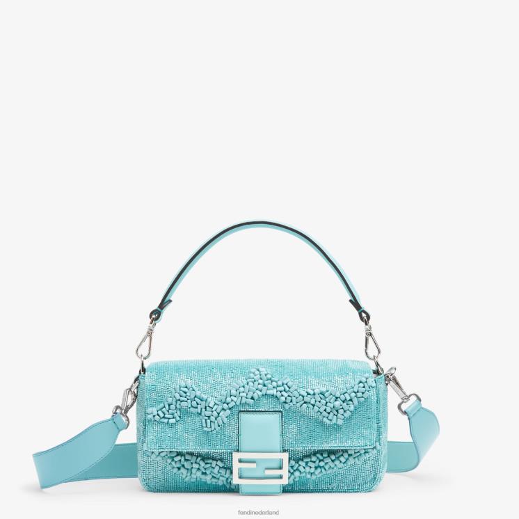 vrouwen accessoires Fendi 0J62L782 heruitgave tas van stenen en kralen lichtblauw