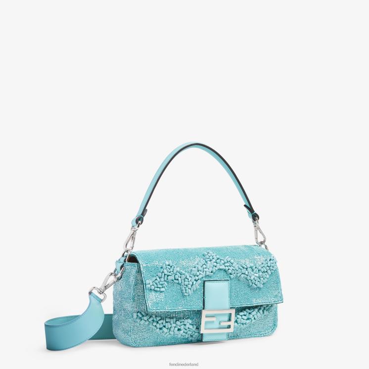 vrouwen accessoires Fendi 0J62L782 heruitgave tas van stenen en kralen lichtblauw