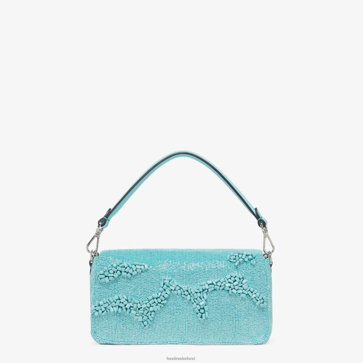vrouwen accessoires Fendi 0J62L782 heruitgave tas van stenen en kralen lichtblauw