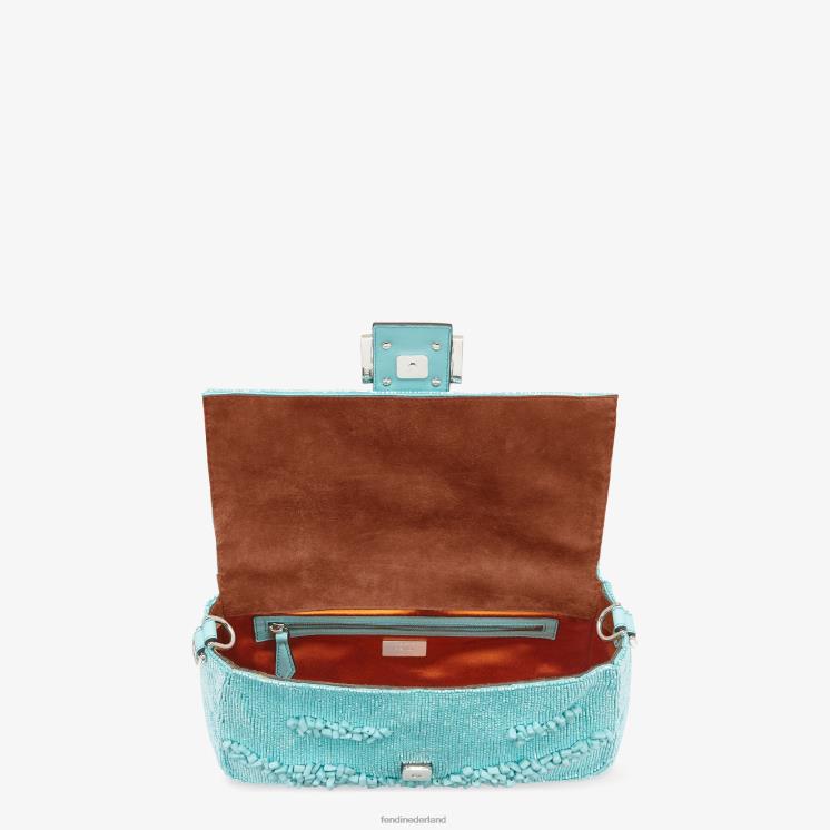 vrouwen accessoires Fendi 0J62L782 heruitgave tas van stenen en kralen lichtblauw