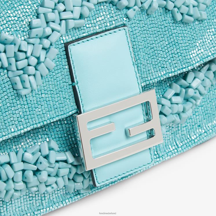 vrouwen accessoires Fendi 0J62L782 heruitgave tas van stenen en kralen lichtblauw