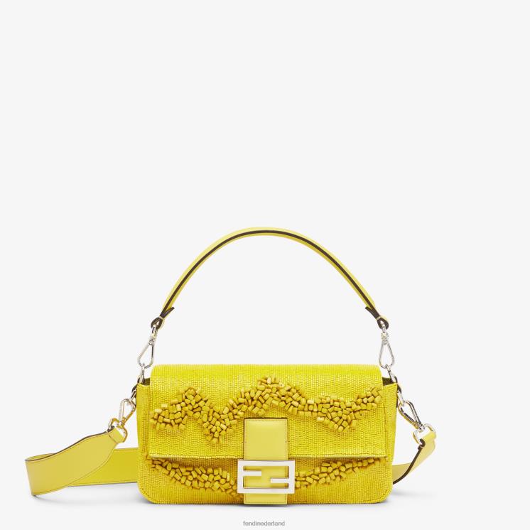 vrouwen accessoires Fendi 0J62L799 heruitgave tas van stenen en kralen geel