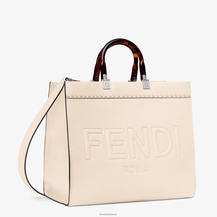 vrouwen accessoires Fendi 0J62L848 bleke volnerf leren shopper roze
