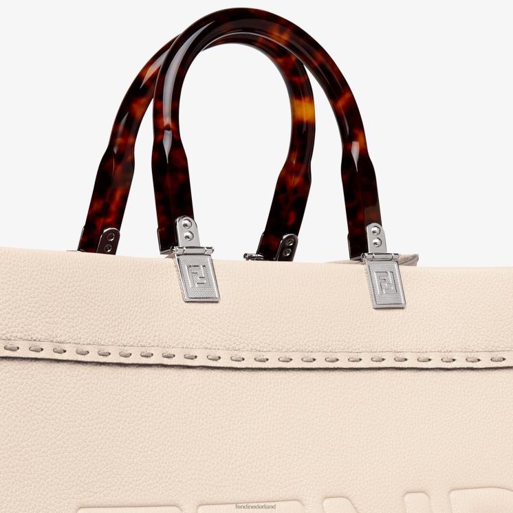 vrouwen accessoires Fendi 0J62L848 bleke volnerf leren shopper roze