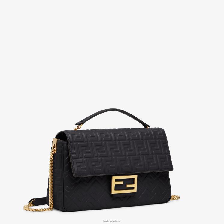 vrouwen accessoires Fendi 0J62L911 Grote tas van nappaleer met stokbroodketting zwart