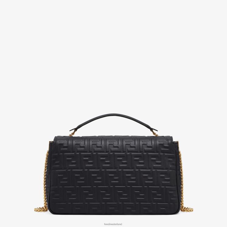 vrouwen accessoires Fendi 0J62L911 Grote tas van nappaleer met stokbroodketting zwart