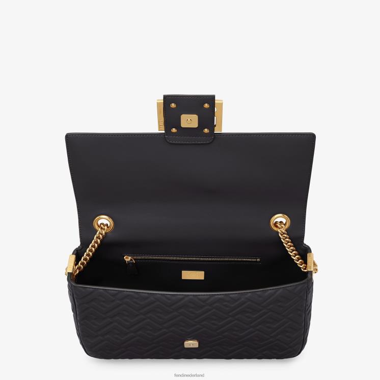 vrouwen accessoires Fendi 0J62L911 Grote tas van nappaleer met stokbroodketting zwart
