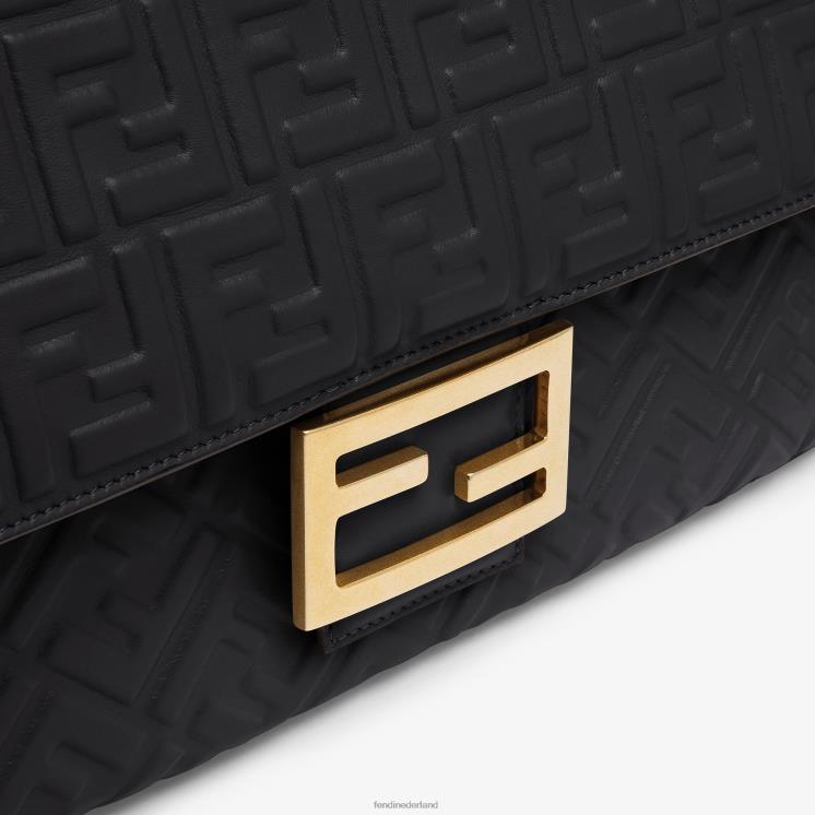 vrouwen accessoires Fendi 0J62L911 Grote tas van nappaleer met stokbroodketting zwart