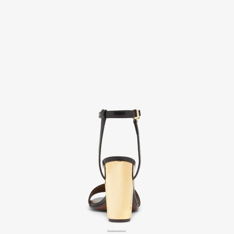 vrouwen schoenen Fendi 0J62L1260 karung sandalen met hoge hakken zwart
