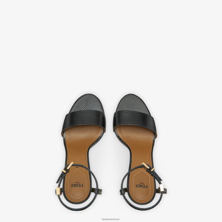 vrouwen schoenen Fendi 0J62L1260 karung sandalen met hoge hakken zwart