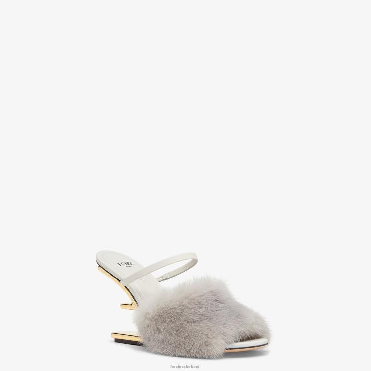 vrouwen schoenen Fendi 0J62L1375 bleke nertssandalen met hoge hakken grijs