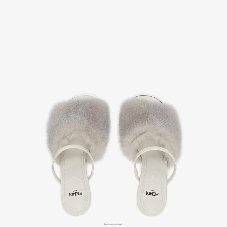 vrouwen schoenen Fendi 0J62L1375 bleke nertssandalen met hoge hakken grijs