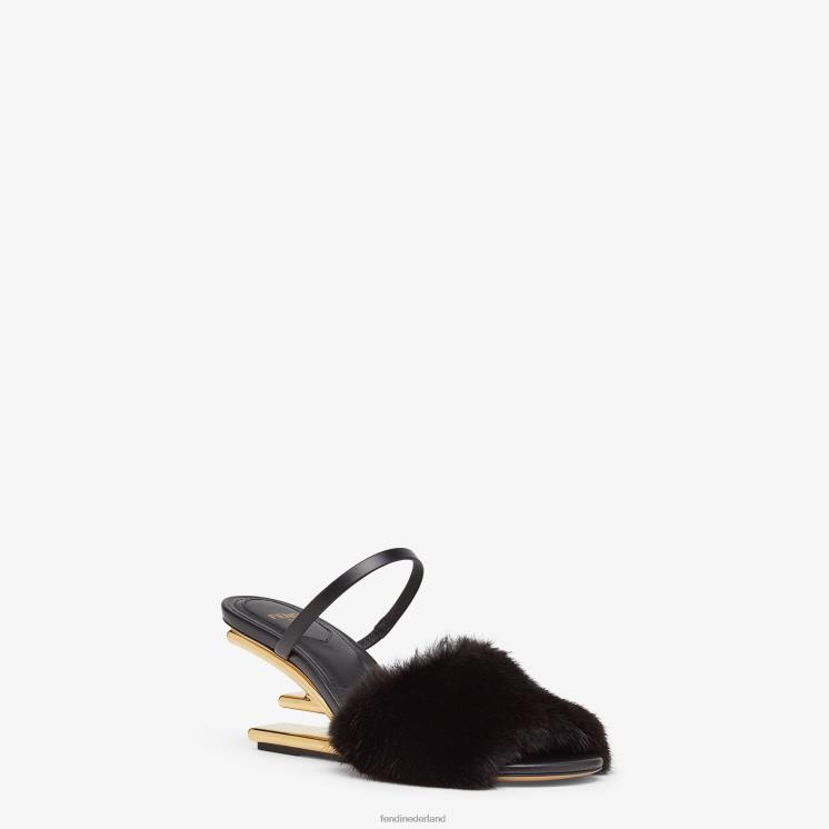 vrouwen schoenen Fendi 0J62L1377 Nertsen sandalen met middelhoge hak zwart