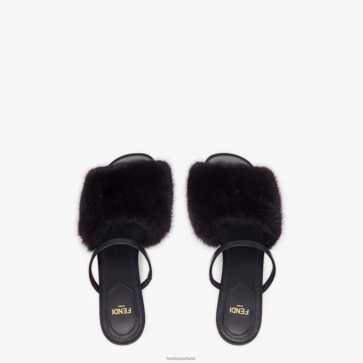 vrouwen schoenen Fendi 0J62L1377 Nertsen sandalen met middelhoge hak zwart