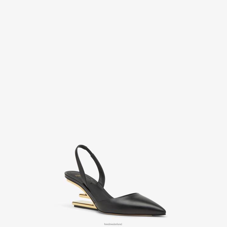 vrouwen schoenen Fendi 0J62L1340 leer, slingbacks met middelhoge hak zwart