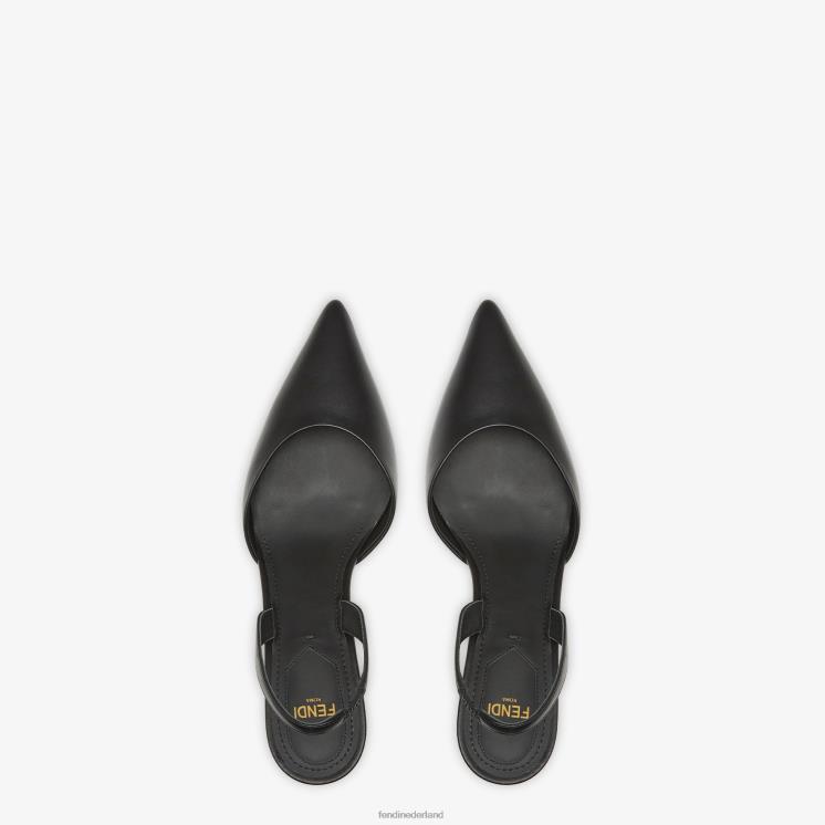 vrouwen schoenen Fendi 0J62L1340 leer, slingbacks met middelhoge hak zwart