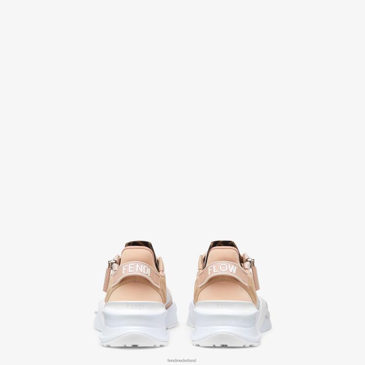 vrouwen schoenen Fendi 0J62L1388 lage top van nylon en suède roze