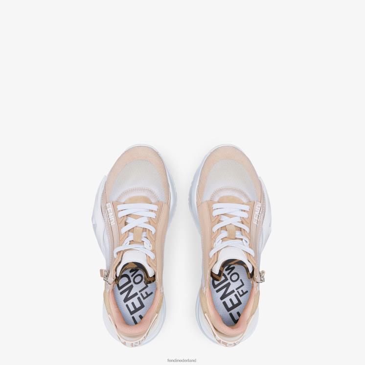 vrouwen schoenen Fendi 0J62L1388 lage top van nylon en suède roze