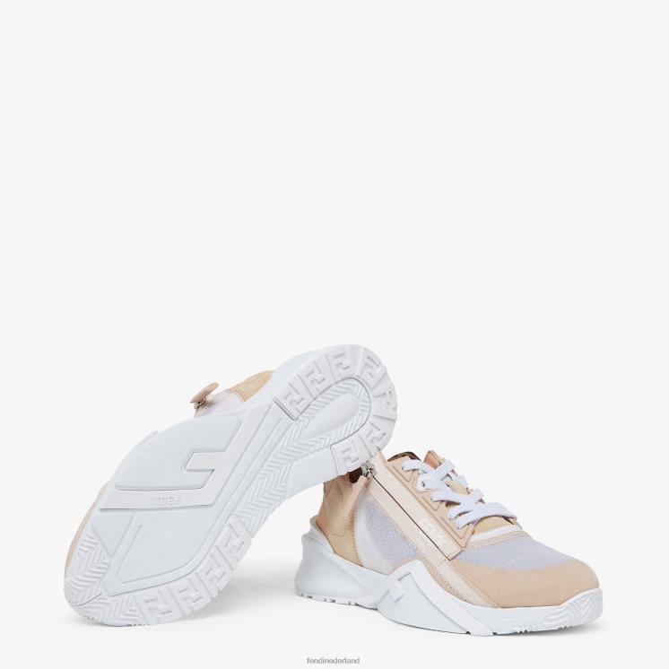 vrouwen schoenen Fendi 0J62L1388 lage top van nylon en suède roze